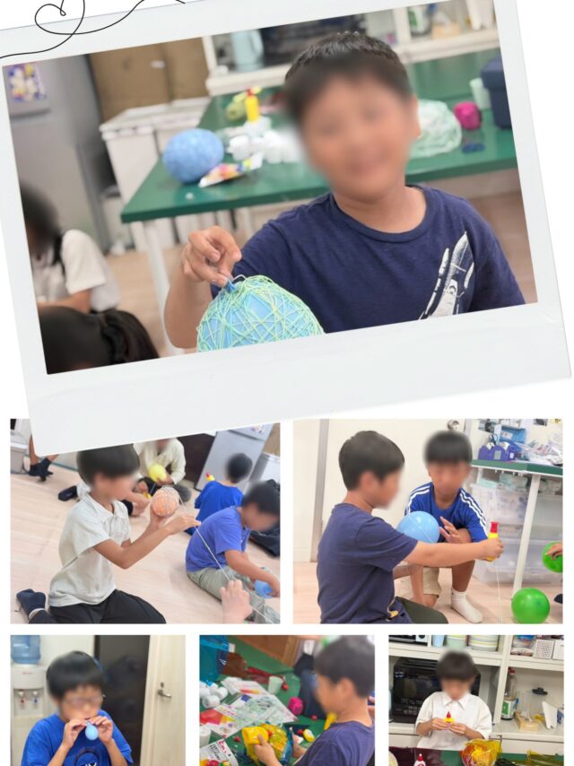 【🎃ハロウィンに向けてランタン作り】

今回は、ハロウィンに向けてランタン作りに挑戦しました🎃

風船を膨らませたら表面にボンドを塗り、その上から糸をぐるぐると巻いて形を作っていきます。

糸がずれたり、思ったところに巻けなかったりと少し難しい工程もありましたが、風船を回したり押さえたりしながら、それぞれ自分なりのやり方で取り組む姿が見られました😊
友だちと一緒に作業を進める場面もあり、少しずつランタンらしい形になっていきました。

今回は乾燥させる必要があるため、ここまでで終了！
次回は風船を外し、色紙などで飾り付けをして完成させる予定です✨

一度の活動で完成させるのではなく、続きの工程を楽しみにしながら取り組めるのも今回の工作のポイント。どんなランタンに仕上がるのか、完成が楽しみです🌱

#放課後等デイサービス
#発達障害
#療育
#広島市
#株式会社ポラリス